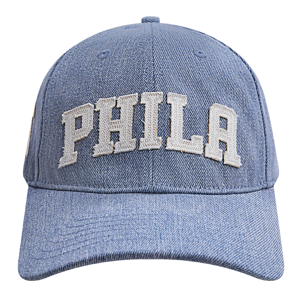NBA PHILADELPHIA 76ERS VARSITY BLUES UNISEX DAD HAT (DENIM/LINEN)