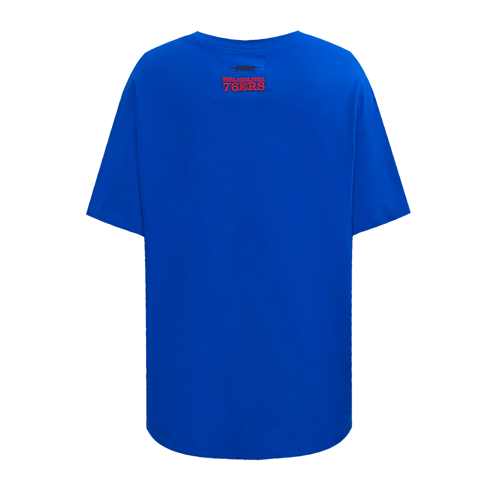 NBA PHILADELPHIA 76ers SCRIPT TAIL WOMEN'S BOYFRIEND TEE (ROYAL BLUE) - Image 4