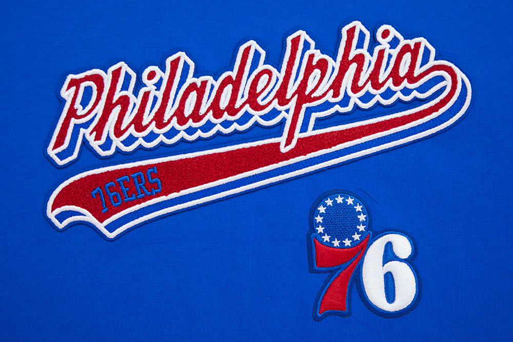 NBA PHILADELPHIA 76ers SCRIPT TAIL WOMEN'S BOYFRIEND TEE (ROYAL BLUE) - Image 6