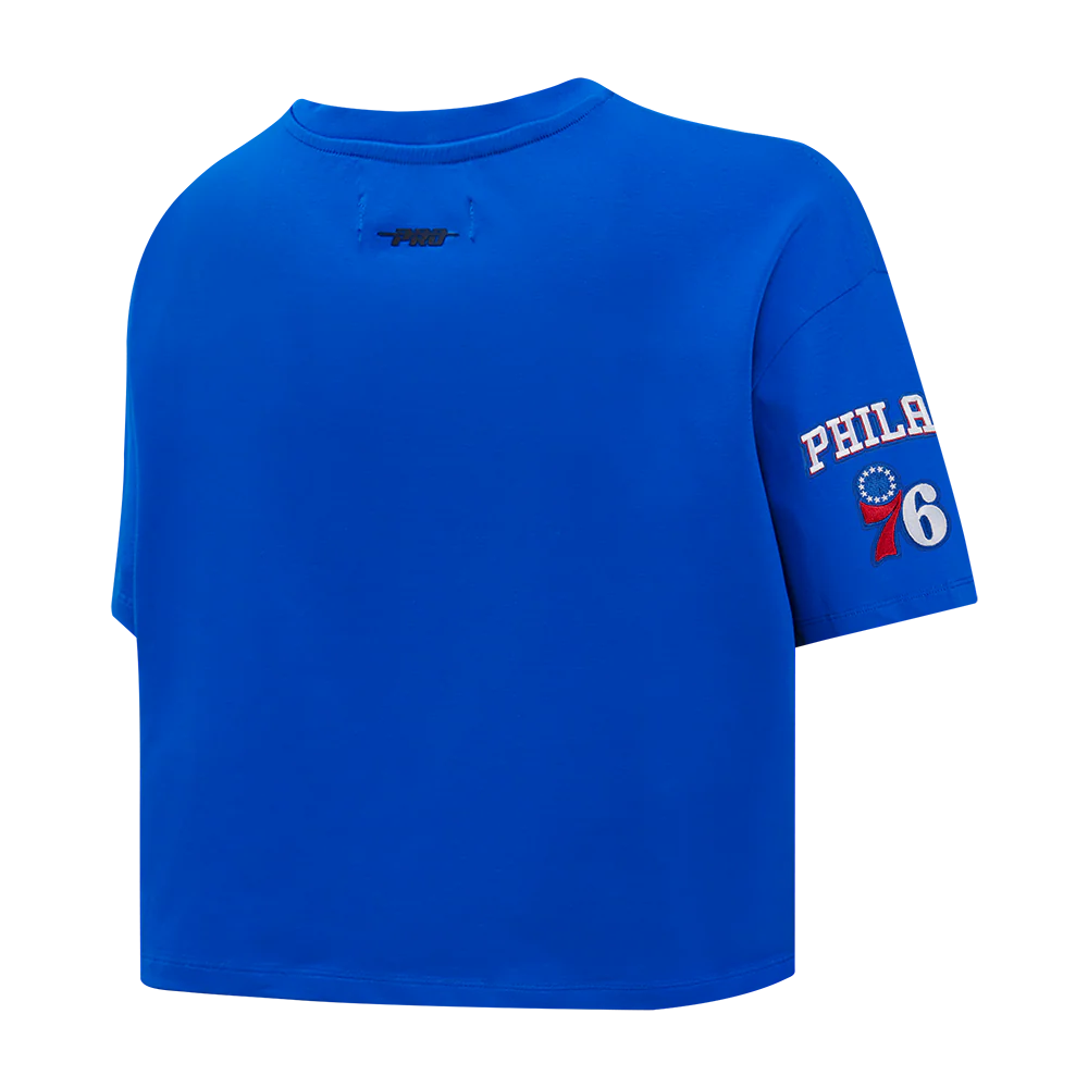 NBA PHILADELPHIA 76ERS MASHUP WOMEN'S BOXY TEE (ROYAL BLUE) - Image 4