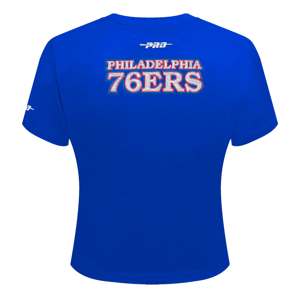 NBA PHILADELPHIA 76ERS GAME DAY CLASSICS WOMEN'S SJ BABY DOLL TEE (ROYAL BLUE) - Image 3