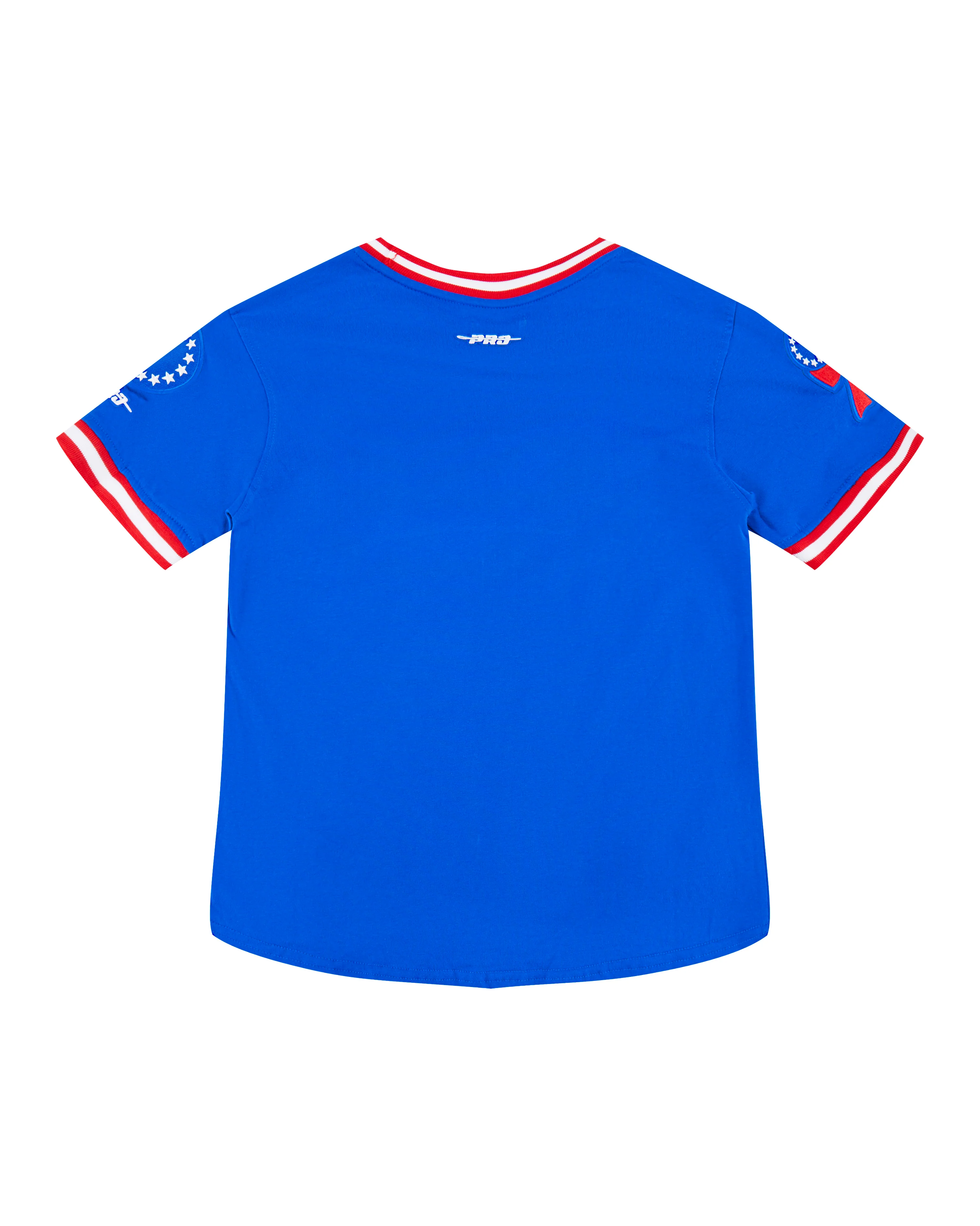 NBA PHILADELPHIA 76ERS CLASSIC BIG BOYS SHORT SLEEVE STRIPED RIB TEE (ROYAL BLUE/RED) - Image 2