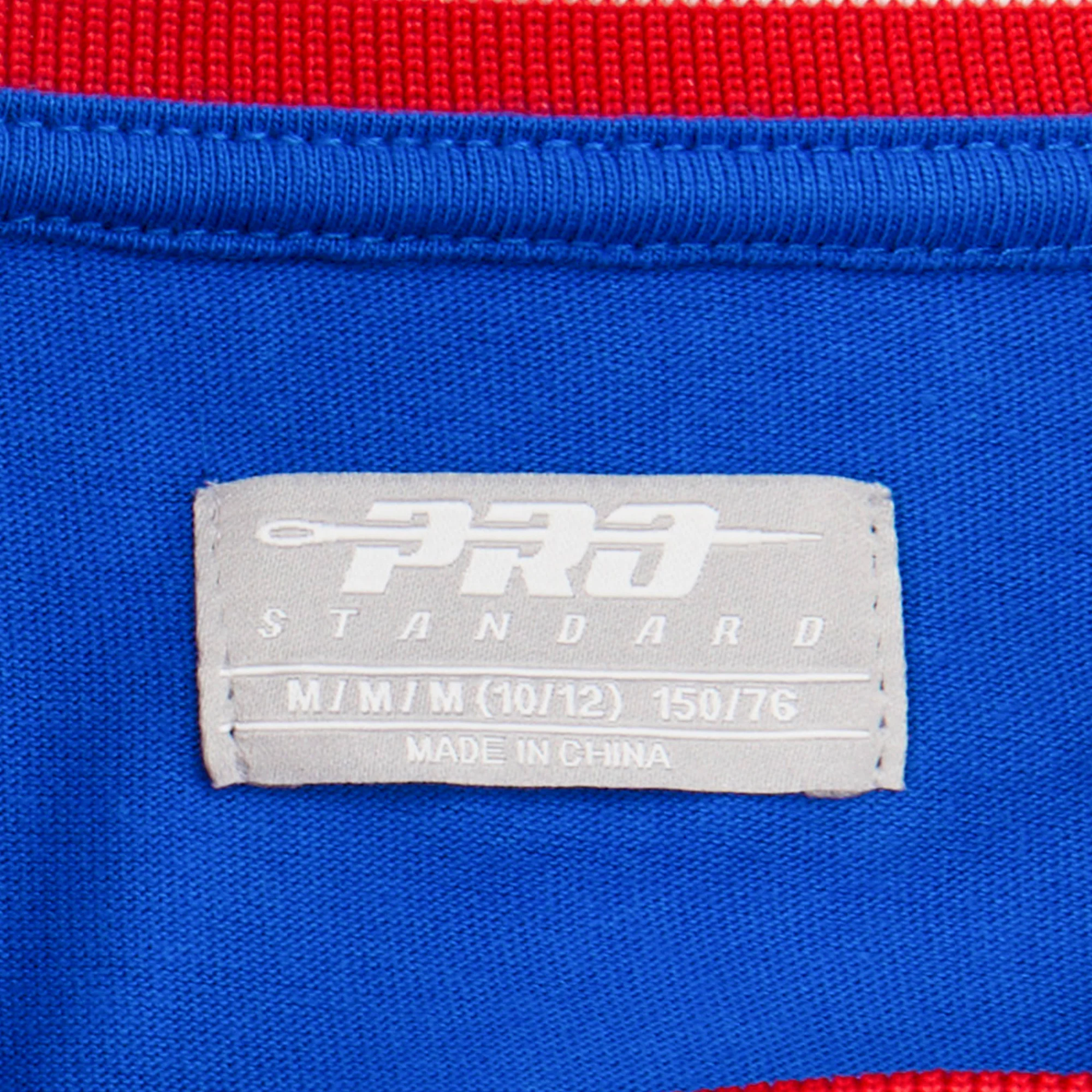 NBA PHILADELPHIA 76ERS CLASSIC BIG BOYS SHORT SLEEVE STRIPED RIB TEE (ROYAL BLUE/RED) - Image 6