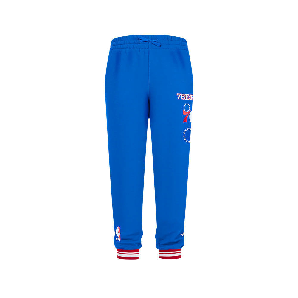 NBA PHILADELPHIA 76ERS RETRO CLASSIC BIG BOYS RIB FLEECE SWEATPANT (ROYAL BLUE/RED) - Image 2