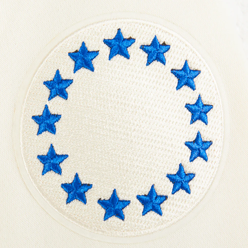NBA PHILADELPHIA 76ERS RETRO CLASSIC BIG BOYS RIB FLEECE PULLOVER HOODIE (EGGSHELL/ROYAL BLUE) - Image 5