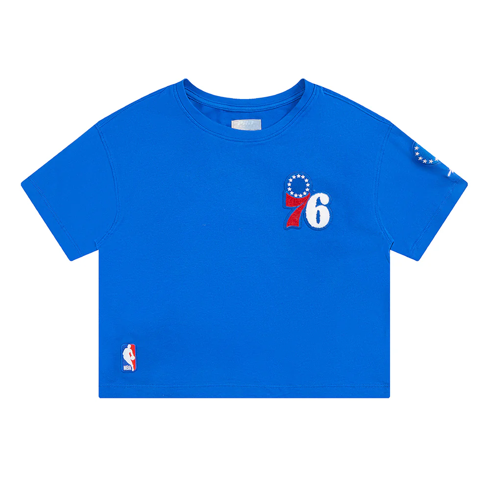 NBA PHILADELPHIA 76ERS CLASSIC BIG GIRLS SHORT SLEEVE BOXY TEE (ROYAL BLUE) - Image 3