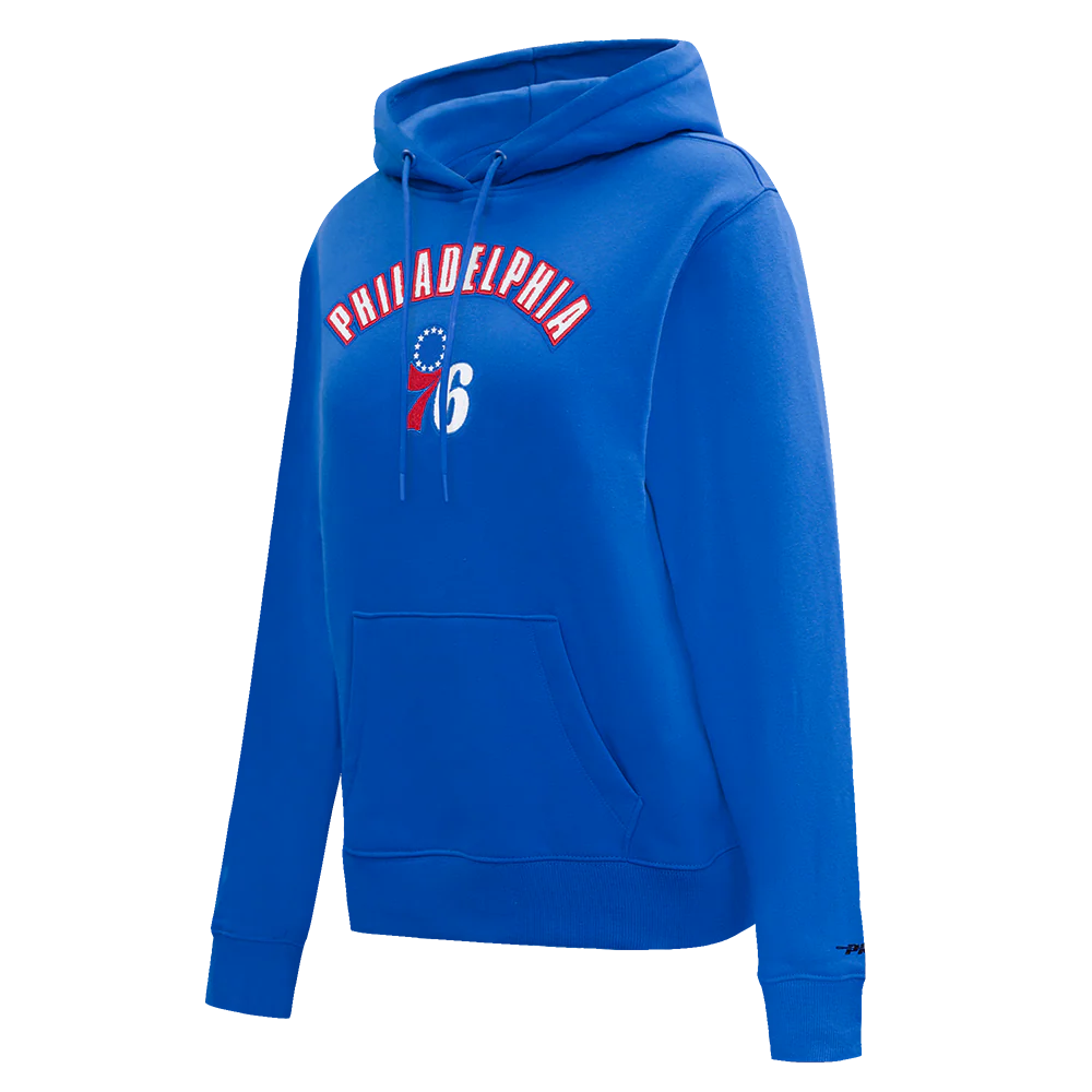 NBA PHILADELPHIA 76ERS CLASSIC WOMEN'S FLEECE PULLOVER HOODIE (ROYAL BLUE) - Image 9