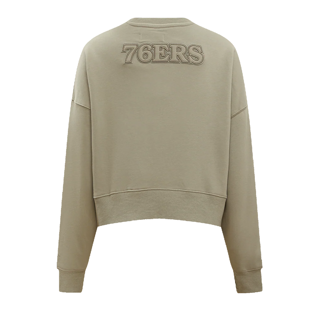 NBA PHILADELPHIA 76ERS NEUTRAL WOMEN'S CREWNECK (TAUPE) - Image 4