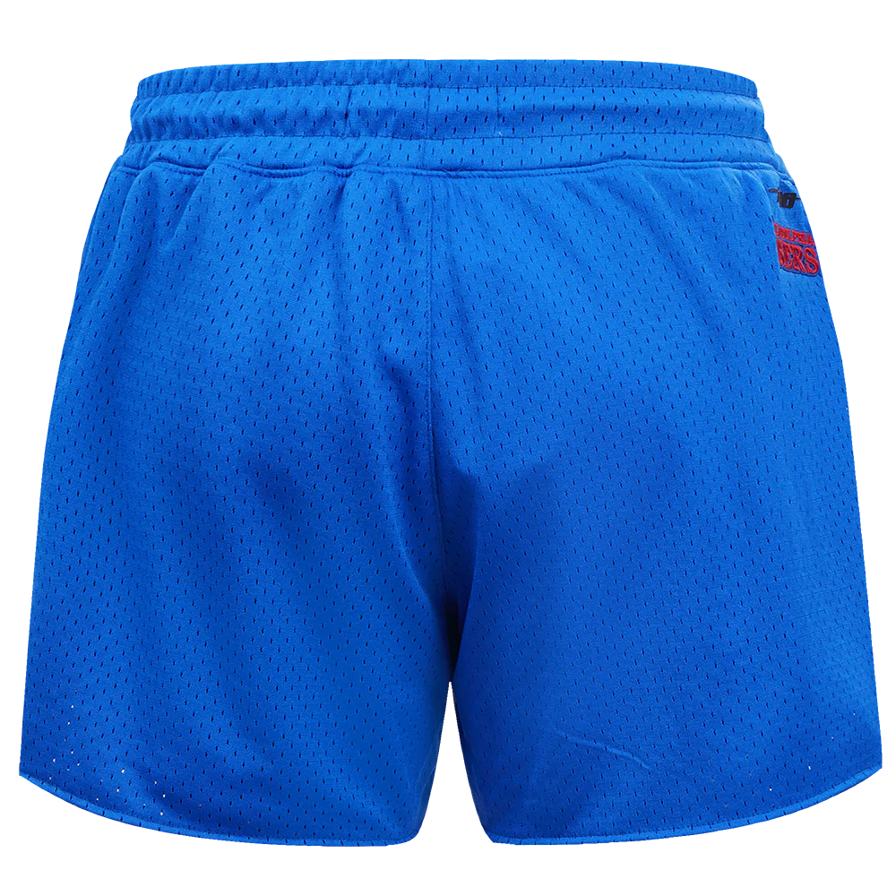 NBA PHILADELPHIA 76ers SCRIPT TAIL WOMEN'S MESH SHORT (ROYAL BLUE) - Image 2