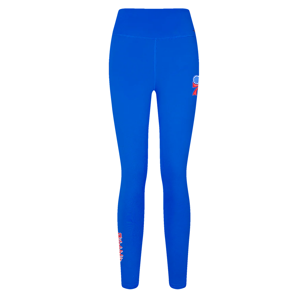 NBA PHILADELPHIA 76ers SCRIPT TAIL WOMEN'S HW JERSEY LEGGING (ROYAL BLUE) - Image 2