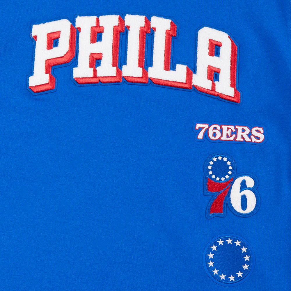 NBA PHILADELPHIA 76ERS RETRO CLASSIC LITTLE BOYS SHORT SLEEVE TAPING TEE (ROYAL BLUE/RED) - Image 5