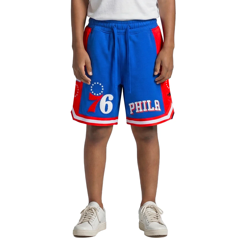 NBA PHILADELPHIA 76ERS CLASSIC LITTLE BOYS FLEECE 2.0 SHORT (ROYAL BLUE/RED)