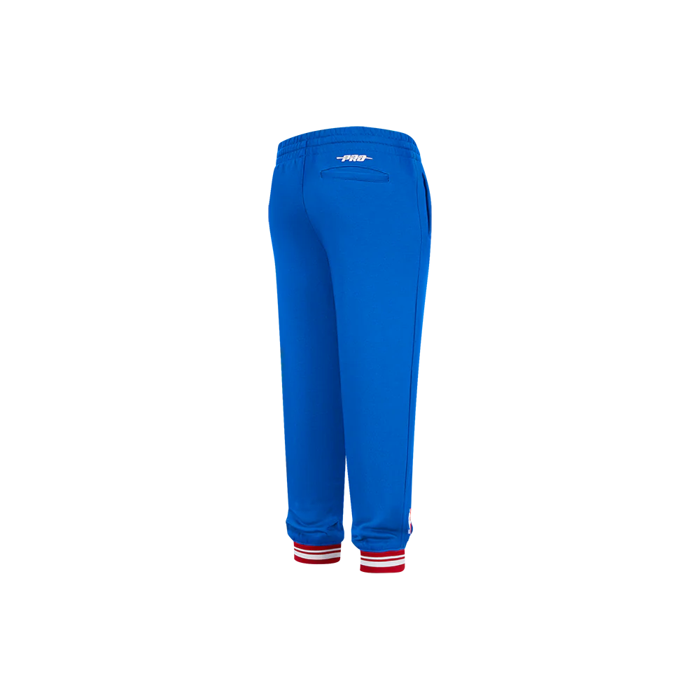 NBA PHILADELPHIA 76ERS RETRO CLASSIC LITTLE BOYS RIB FLEECE SWEATPANT (ROYAL BLUE/RED) - Image 3