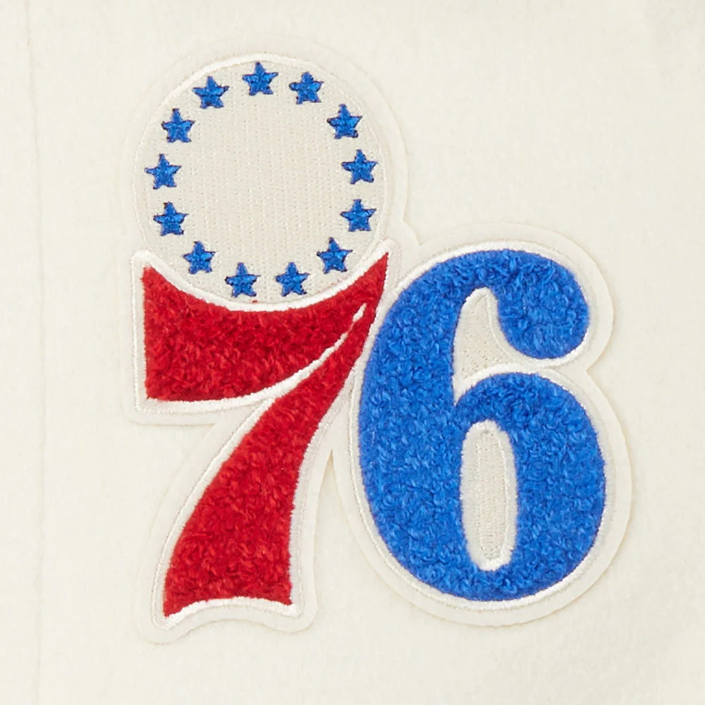 NBA PHILADELPHIA 76ERS RETRO CLASSIC LITTLE BOYS RIB WOOL VARSITY JACKET (EGGSHELL/ROYAL BLUE) - Image 8