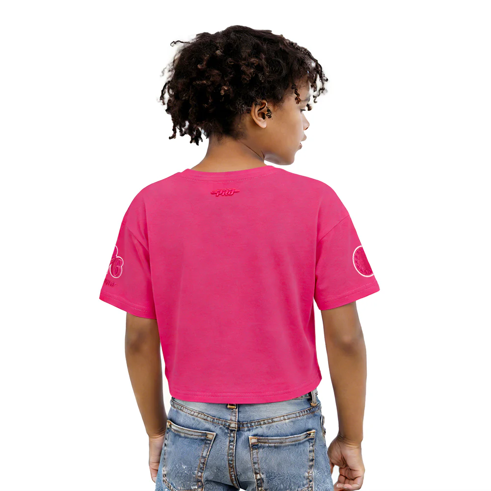 NBA PHILADELPHIA 76ERS TRIPLE PINK LITTLE GIRLS SHORT SLEEVE BOXY TEE (BEETROOT PURPLE) - Image 2