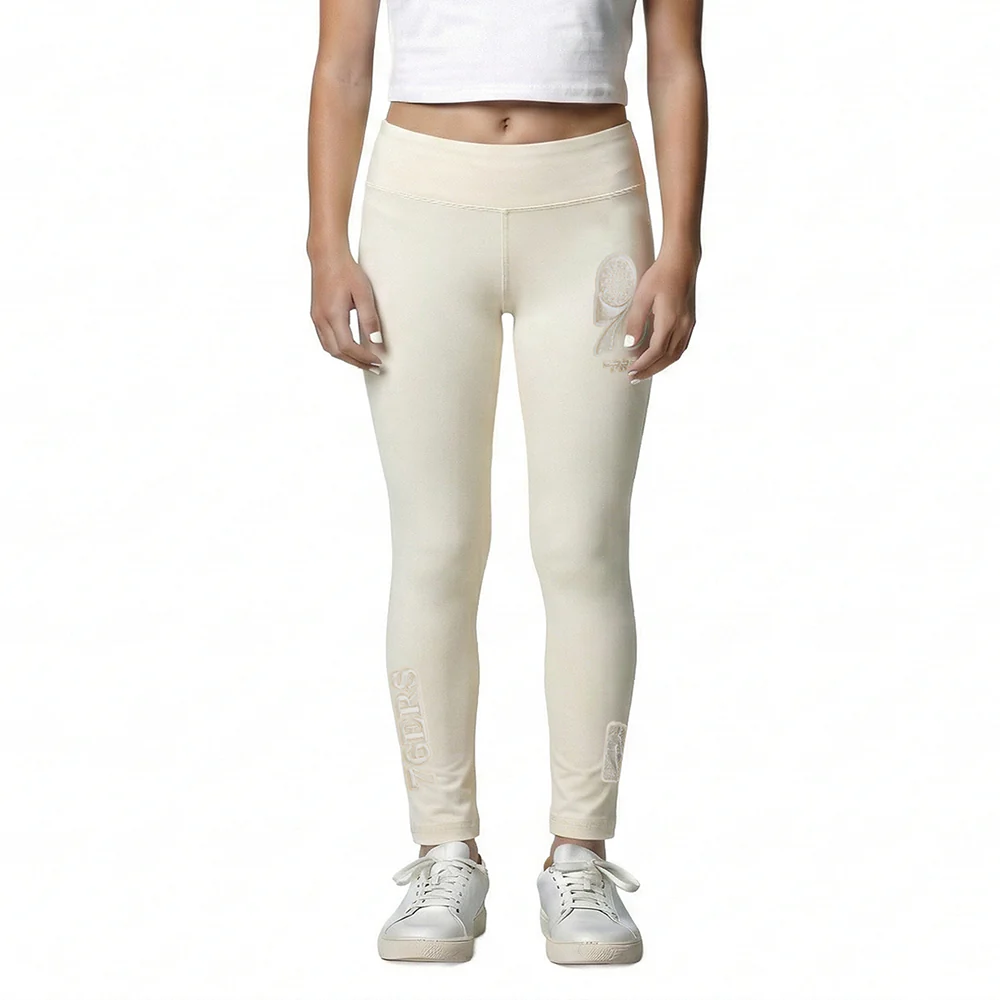 NBA PHILADELPHIA 76ERS NEUTRAL LITTLE GIRLS LEGGING (EGGSHELL) - Image 2