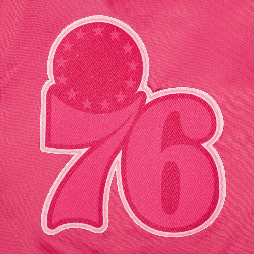 NBA PHILADELPHIA 76ERS TRIPLE PINK TODDLER GIRLS  SATIN JACKET (BEETROOT PURPLE) - Image 8