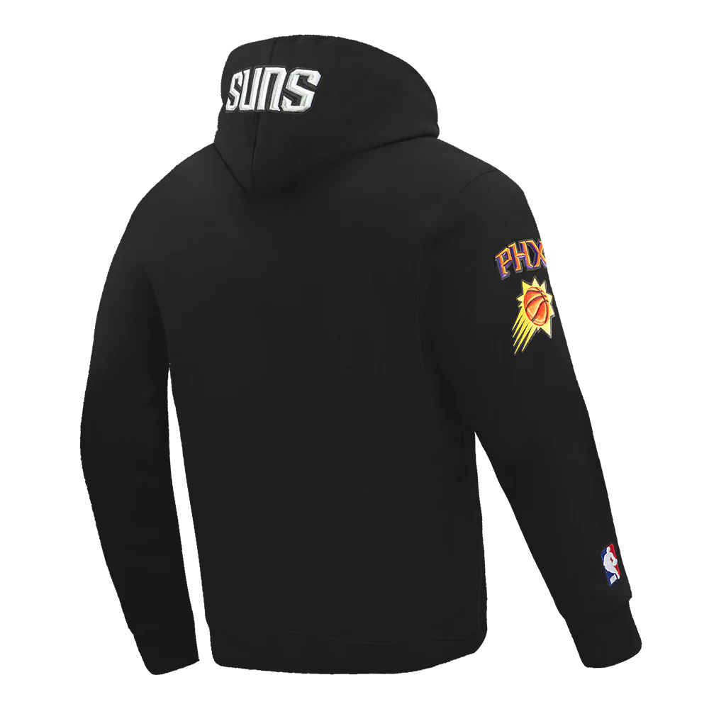 NBA PHOENIX SUNS OLD ENGLISH MEN'S PULLOVER HOODIE (BLACK) - Image 4