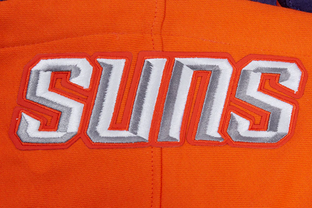 NBA PHOENIX SUNS OLD ENGLISH MEN'S PULLOVER HOODIE (ORANGE) - Image 8
