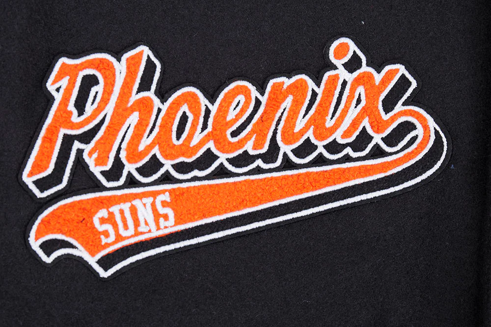 NBA PHOENIX SUNS SCRIPT TAIL MEN'S RIB WOOL VARSITY (BLACK/WHITE) - Image 6