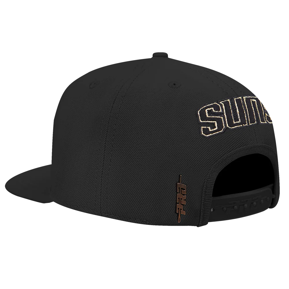 NBA PHOENIX SUNS BLACK & GOLD WOOL SNAPBACK HAT (BLACK) - Image 4