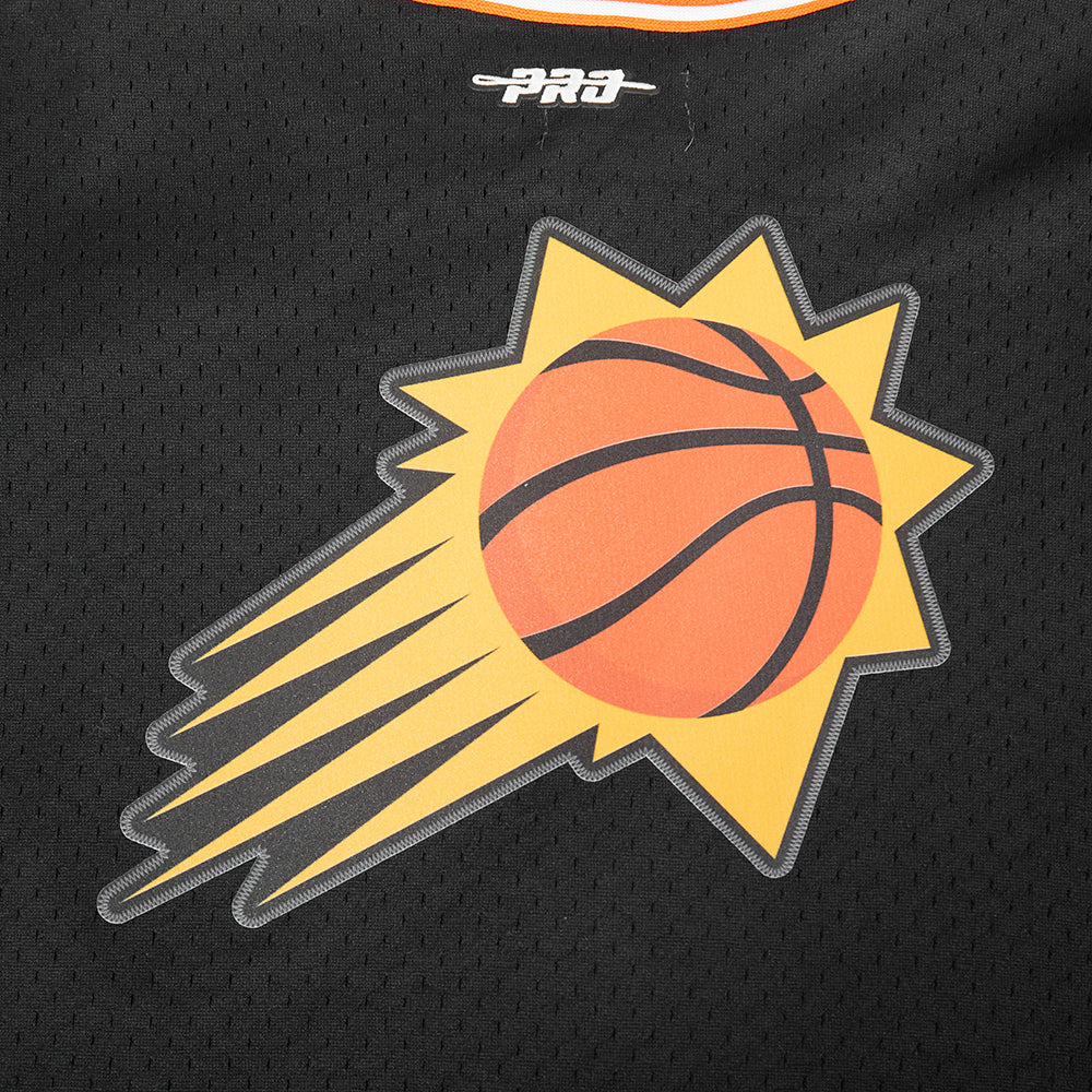 PHOENIX SUNS CLASSIC BIG BOY'S MESH BUTTON DOWN SHIRT (BLACK/ORANGE) - Image 8