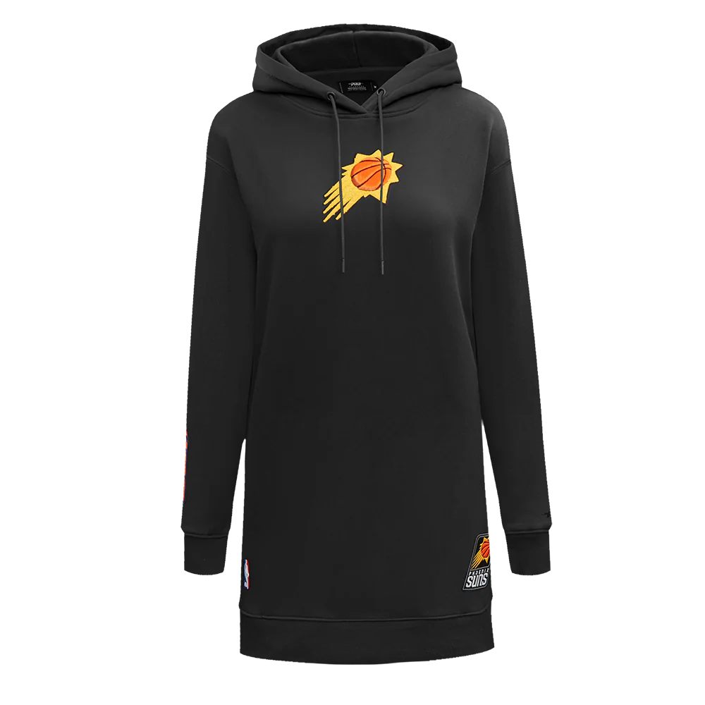 NBA PHOENIX SUNS CLASSIC WOMEN'S FLEECE HOODIE DRESS (BLACK)