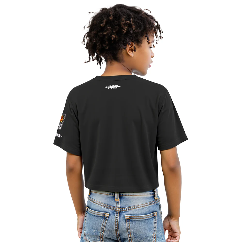 NBA PHOENIX SUNS CLASSIC BIG GIRLS SHORT SLEEVE BOXY TEE (BLACK) - Image 2
