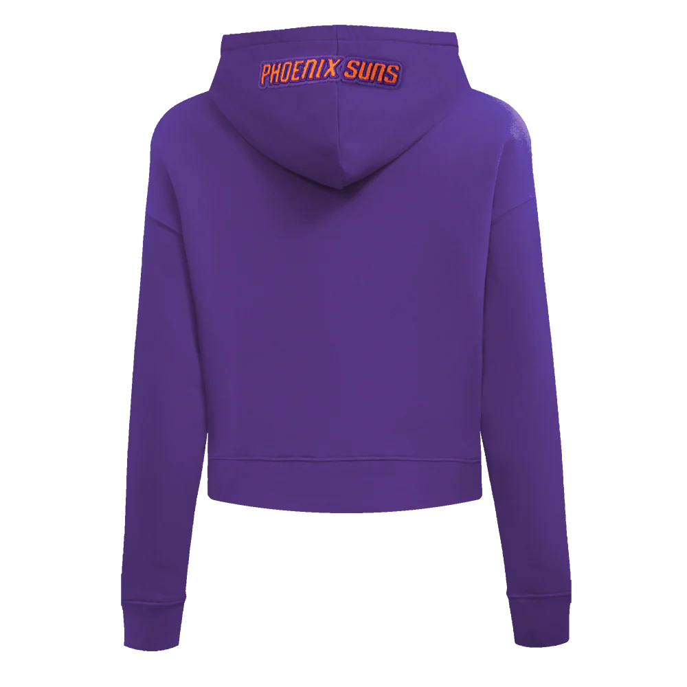 NBA PHOENIX SUNS CITY EDITION 24-25 WOMEN'S FLEECE CROPPED PULLOVER HOODIE (PURPLE) - Image 3