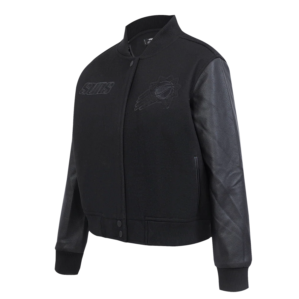 NBA PHOENIX SUNS TRIPLE BLACK WOMEN'S WOOL VARSITY JACKET (TRIPLE BLACK WOMEN'S) - Image 2