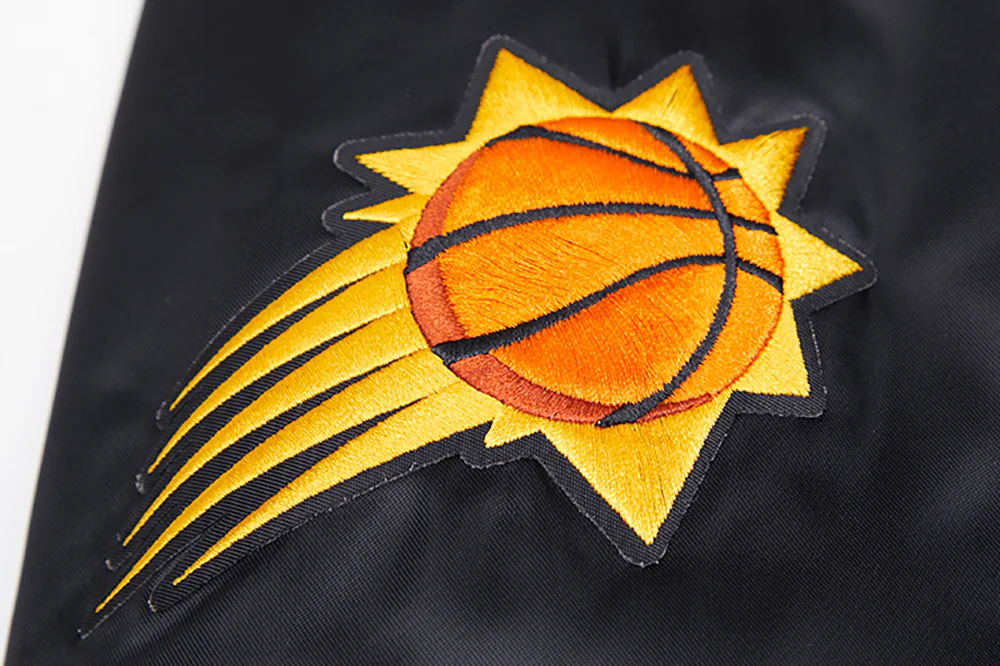 NBA PHOENIX SUNS CLASSIC WOMEN'S SATIN JACKET (BLACK) - Image 6