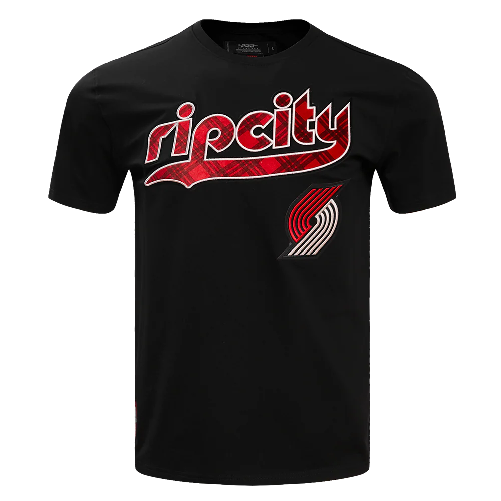 NBA PORTLAND TRAIL BLAZERS MEN'S CHEST TEE (BLACK)