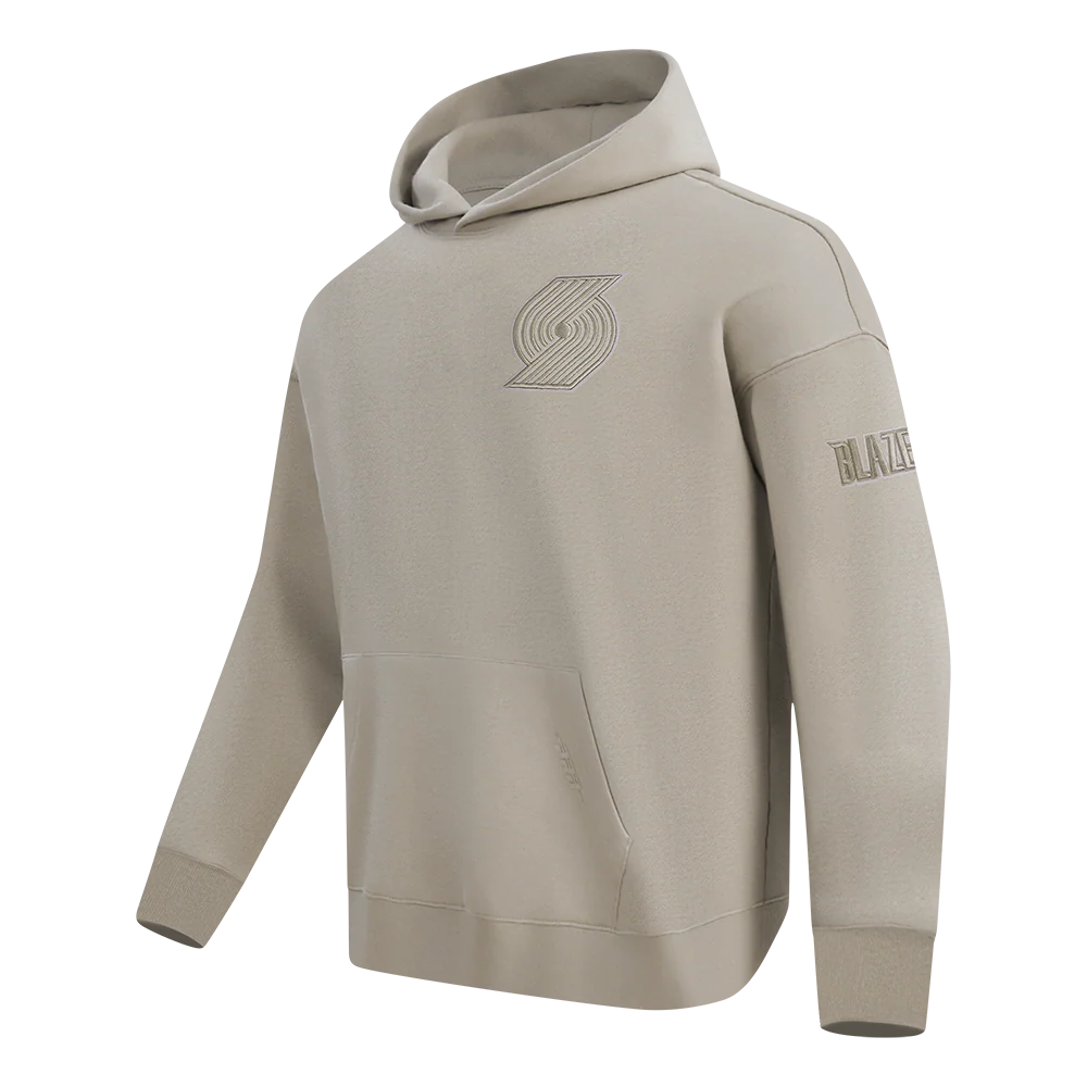 NBA PORTLAND TRAIL BLAZERS NEUTRAL MEN'S DROP SHOULDER FLC PO HOODIE (TAUPE) - Image 2