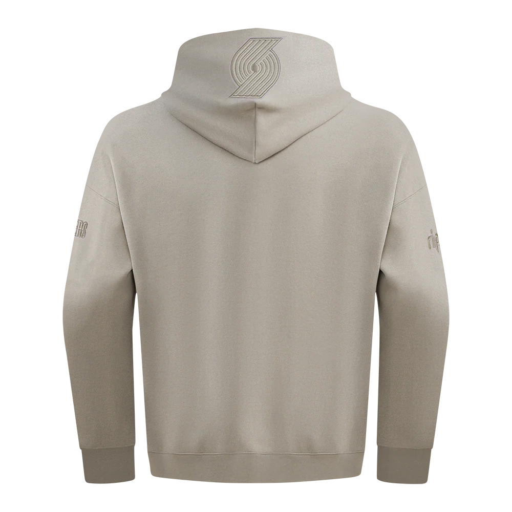 NBA PORTLAND TRAIL BLAZERS NEUTRAL MEN'S DROP SHOULDER FLC PO HOODIE (TAUPE) - Image 3