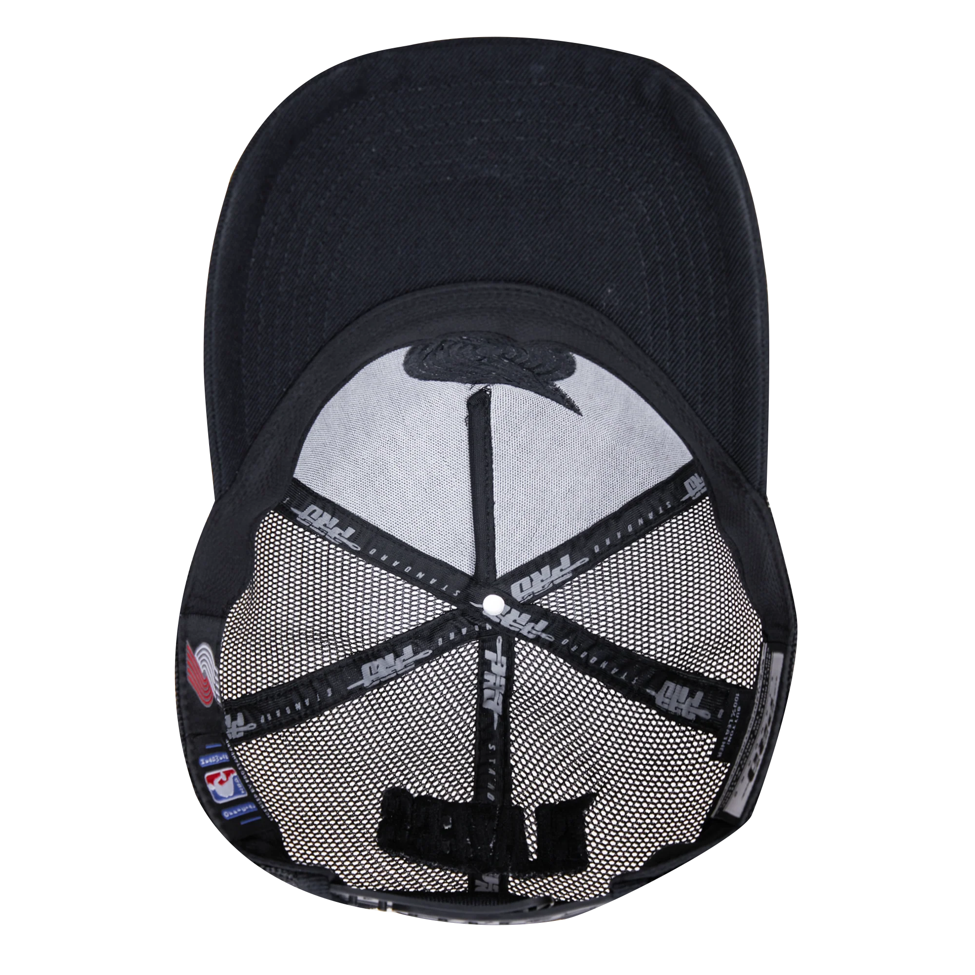 NBA PORTLAND TRAIL BLAZERS BLACK OUT CLASSIC PINCH FRONT TRUCKER (BLACK) - Image 5