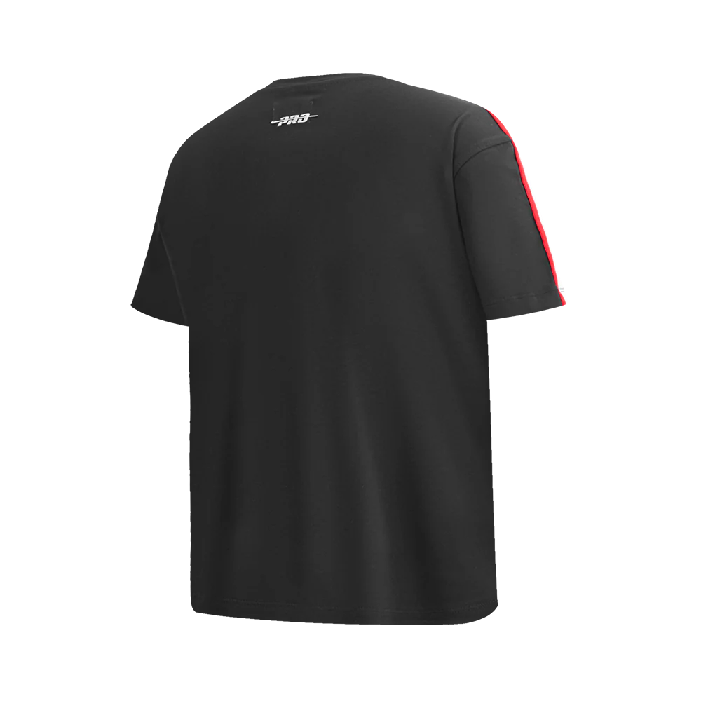 NBA PORTLAND TRAIL BLAZERS RETRO CLASSIC SINGLE JERSEY BIG BOYS SINGLE JERSEY TAPING TEE (BLACK/RED) - Image 4