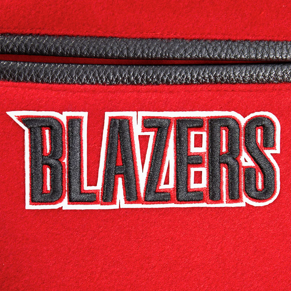 NBA PORTLAND TRAIL BLAZERS CLASSIC BIG BOYS WOOL VARSITY JACKET (RED/BLACK) - Image 8