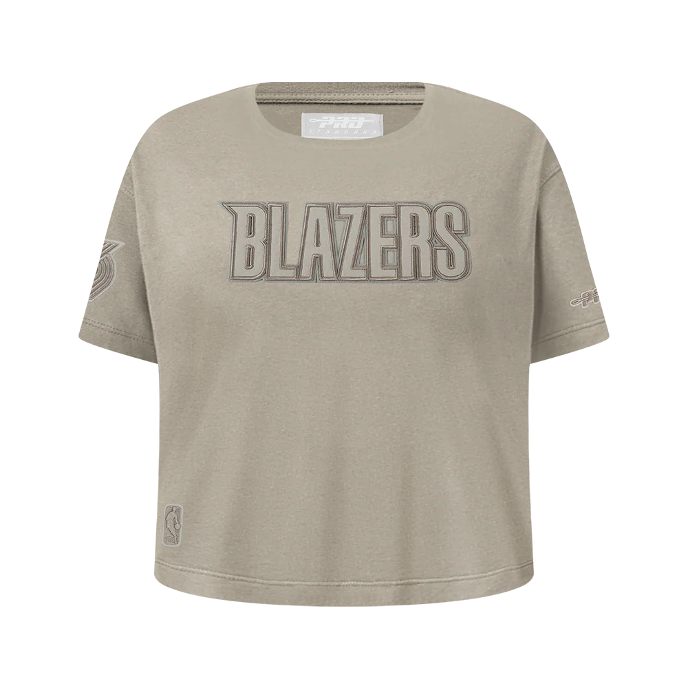 NBA PORTLAND TRAIL BLAZERS NEUTRAL BIG GIRLS SS BOXY TEE (TAUPE)