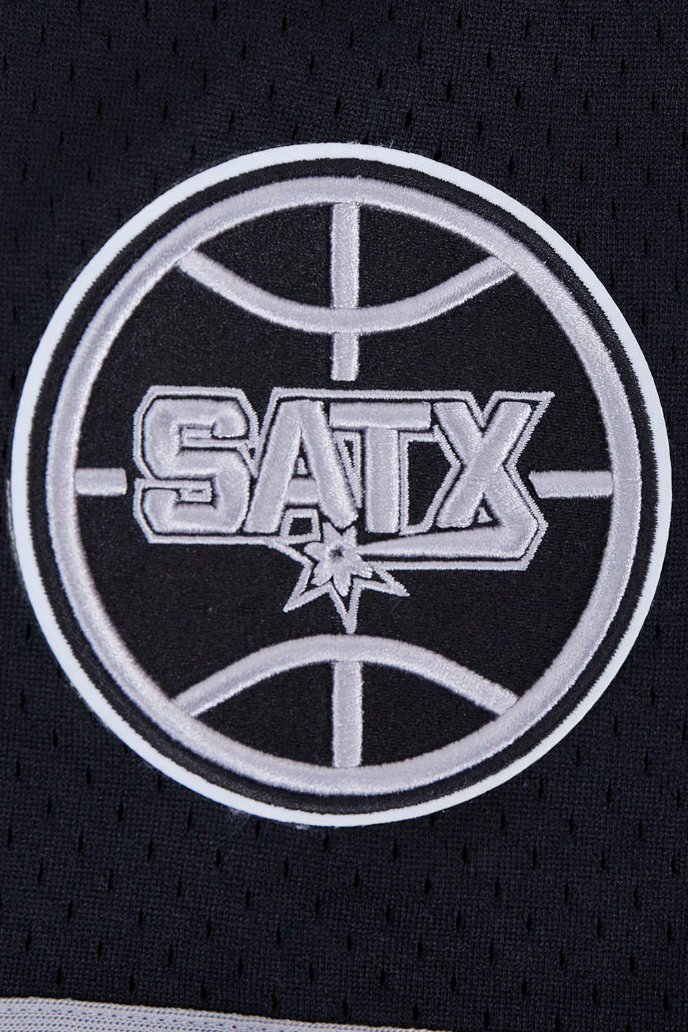 NBA SAN ANTONIO SPURS SCRIPT TAIL MEN'S MESH BUTTON DOWN SHIRT (BLACK/GRAY) - Image 7