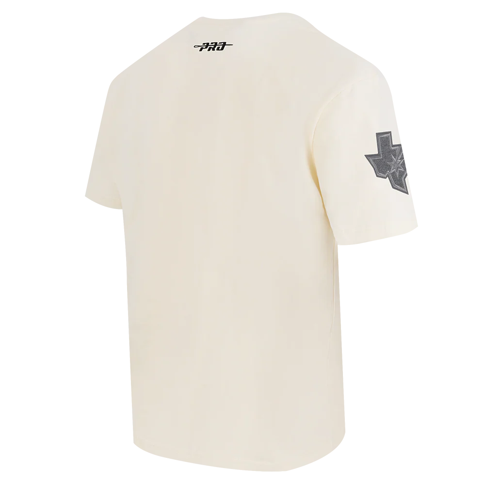 NBA SAN ANTONIO SPURS REVERSE FRENCH TERRY MEN'S CJ DROP SHOULDER TEE (EGGSHELL) - Image 4