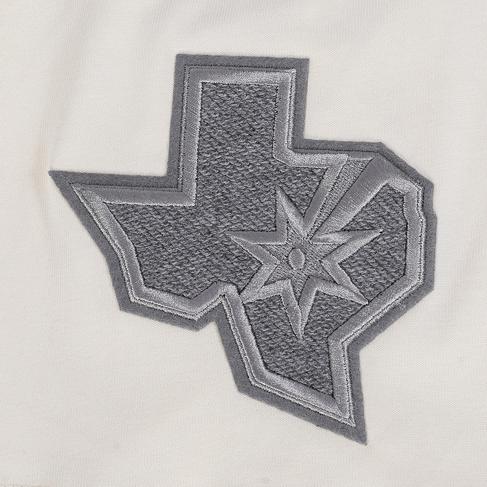 NBA SAN ANTONIO SPURS REVERSE FRENCH TERRY MEN'S CJ DROP SHOULDER TEE (EGGSHELL) - Image 6