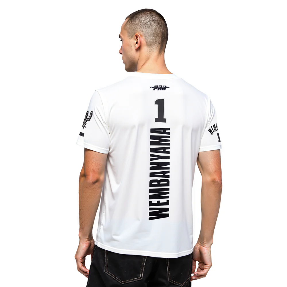 NBA SAN ANTONIO SPURS VICTOR WEMBANYAMA #1 CLASSIC PNN MEN'S SJ TEE (WHITE) - Image 2