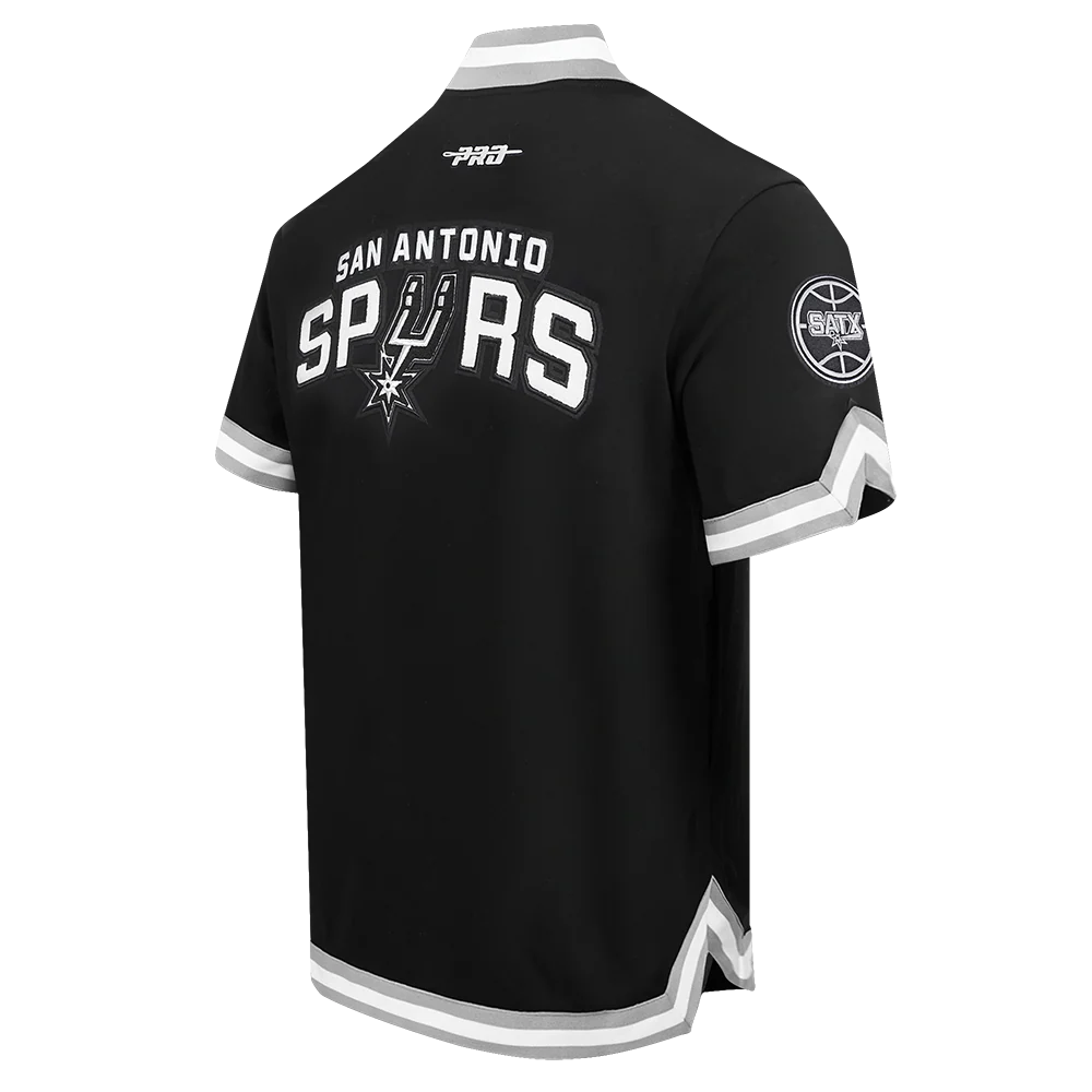 NBA SAN ANTONIO SPURS VICTOR WEMBANYAMA #1 CLASSIC PNN MEN'S DOUBLE KNIT JACKET (BLACK/GRAY) - Image 4