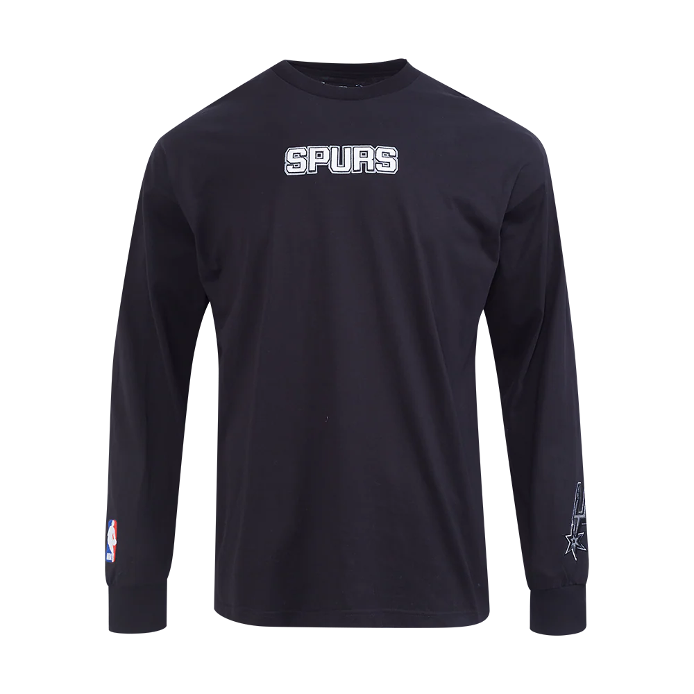 NBA SAN ANTONIO SPURS WINGSPAN MEN'S DROP SHOULDER LS TEE (BLACK) - Image 2