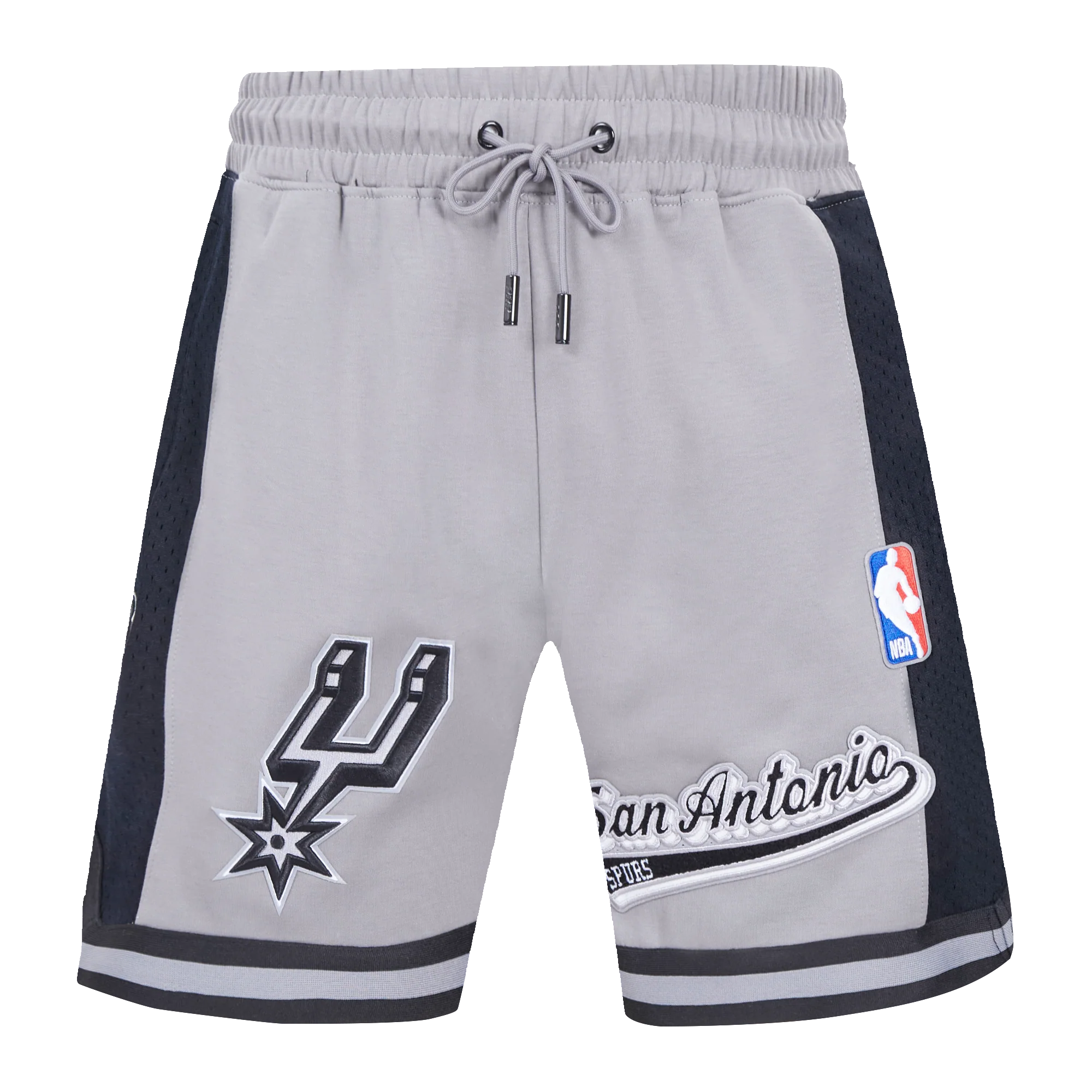 NBA SAN ANTONIO SPURS SCRIPT TAIL MEN'S DOUBLE KNIT 2.0 SHORT (GRAY/BLACK) - Image 2