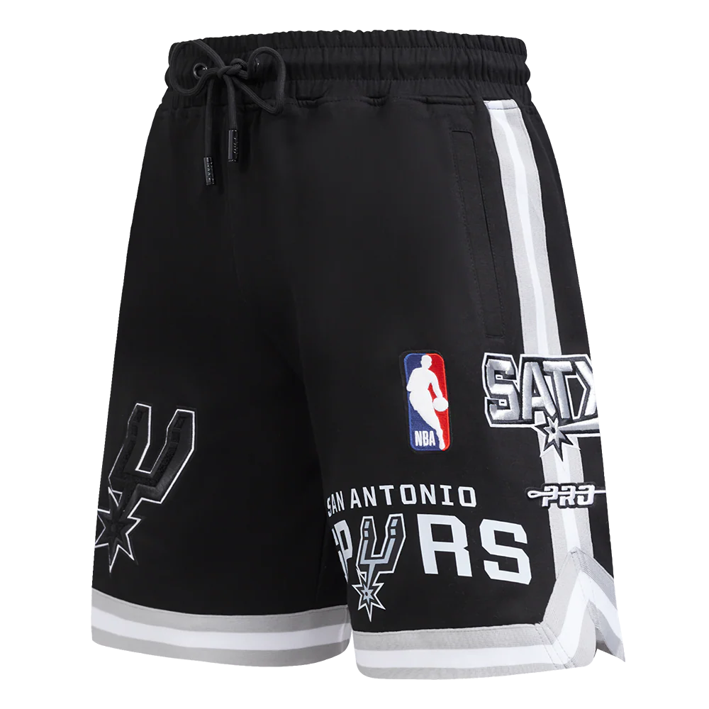 NBA SAN ANTONIO SPURS CLASSIC CHENILLE MEN'S DK SHORT (BLACK/GRAY)