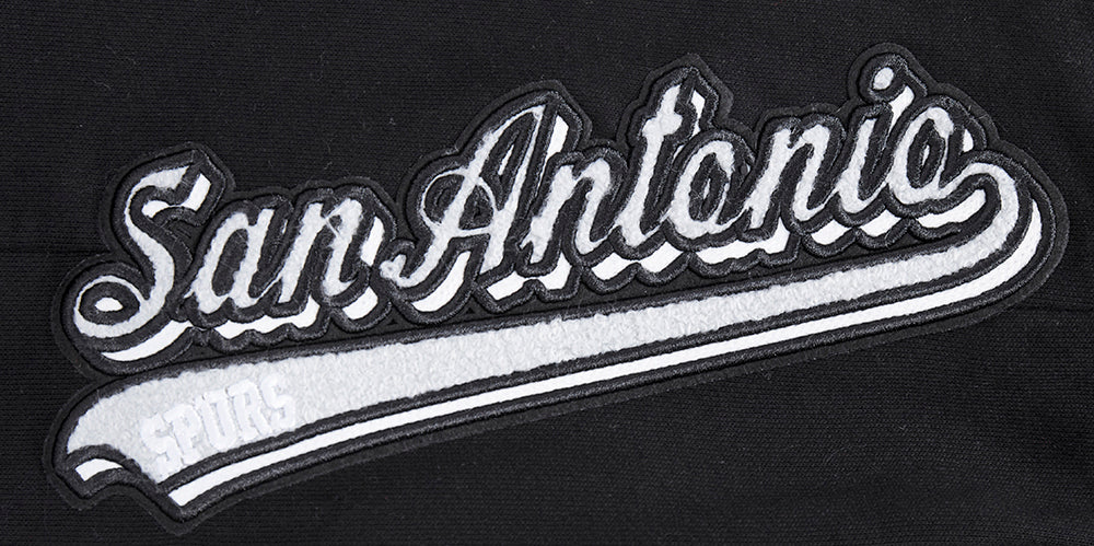 NBA SAN ANTONIO SPURS SCRIPT TAIL MEN'S RIB FLEECE SWEATPANT (BLACK/GRAY) - Image 7