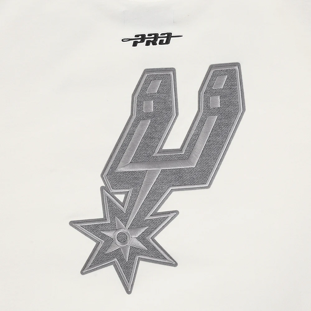 NBA SAN ANTONIO SPURS REVERSE FRENCH TERRY MEN'S DROP SHOULDER FLC CREWNECK (EGGSHELL) - Image 10