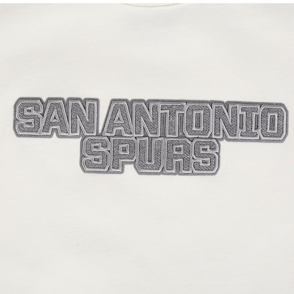 NBA SAN ANTONIO SPURS REVERSE FRENCH TERRY MEN'S DROP SHOULDER FLC CREWNECK (EGGSHELL) - Image 8
