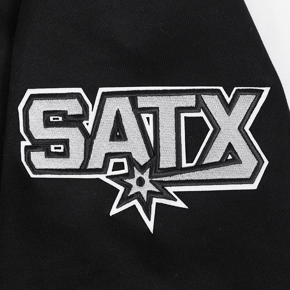 NBA SAN ANTONIO SPURS RETRO CLASSIC MEN'S PULLOVER HOODIE (BLACK/GRAY) - Image 6